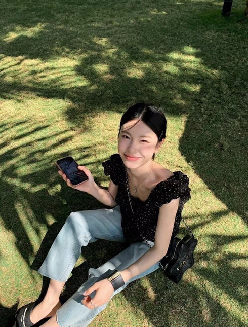 Floral Print Flounce Crop Tops